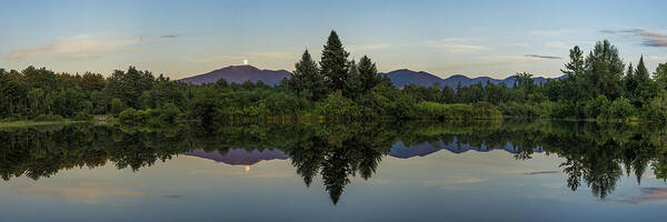 Coffin Poster featuring the photograph Coffin Pond Moonrise Panorama by White Mountain Images
