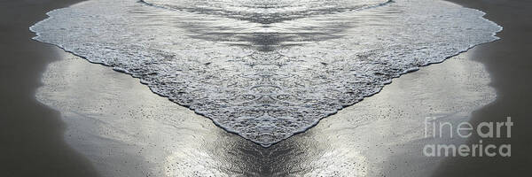 Sea Water Poster featuring the digital art Flowing sea water and sandy beach, movement meets symmetry by Adriana Mueller