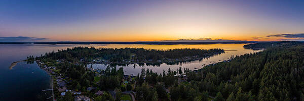 Drone Poster featuring the photograph Horsehead Bay Pano by Clinton Ward