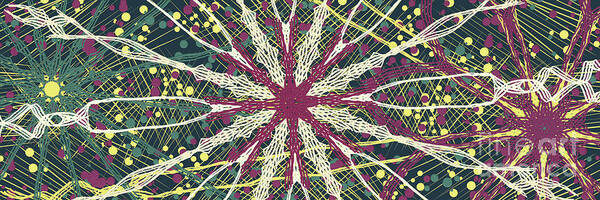 Mandala Poster featuring the digital art Improvisation 351 by Bentley Davis