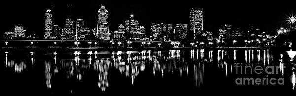  Montreal Poster featuring the photograph Montreal Skyline by night by Frederic Bourrigaud