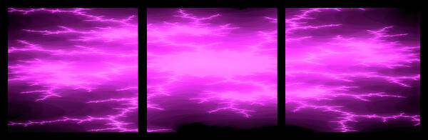 Abstract Poster featuring the mixed media Purple Storm on Black by Anthony M Davis