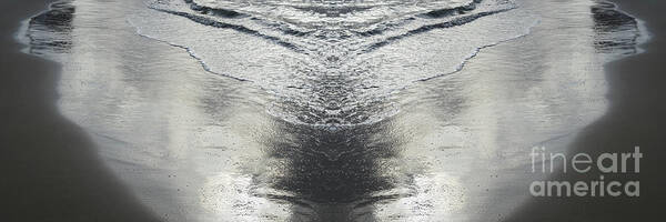 Sea Water Poster featuring the digital art Reflections on the beach, sea water meets symmetry by Adriana Mueller