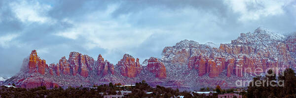 1709p_sedona_snow Poster featuring the photograph Sedona Snow 1709P by Kenneth Johnson