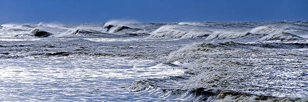 Waves Poster featuring the photograph Waves off Sandfiddler Rd Corolla NC_01 by Greg Reed