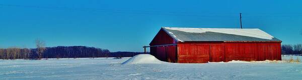  Poster featuring the photograph Labo Rd Barn Pano by Daniel Thompson