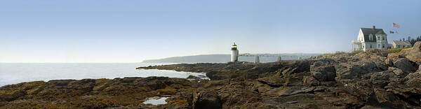 Marshall Point Lighthouse Poster featuring the photograph Marshall Point Lighthouse - Panoramic by Mike McGlothlen
