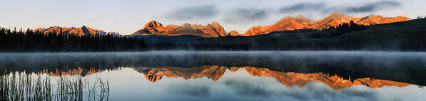 Sawtooth Mountain Poster featuring the photograph Sawtooth mountain range Panorama by Vishwanath Bhat