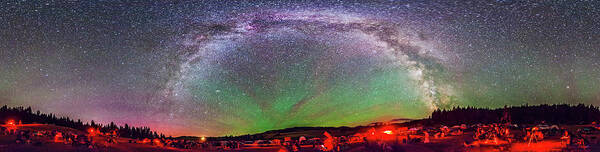 Alan Dyer Poster featuring the photograph Table Mountain Star Party Panorama 1 by Alan Dyer