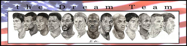 The Dream Team Poster featuring the painting the Dream Team by Tamir Barkan