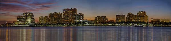 At Poster featuring the photograph West Palm Beach at Twilight by Debra and Dave Vanderlaan