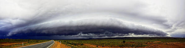 Panorama Poster featuring the photograph Outback Storm Panorama by Paul Svensen