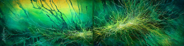 Organic Poster featuring the painting ' Green Haze ' by Michael Lang