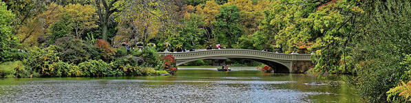 Central Park Poster featuring the photograph Bow Bridge Central Park #2 by Doolittle Photography and Art
