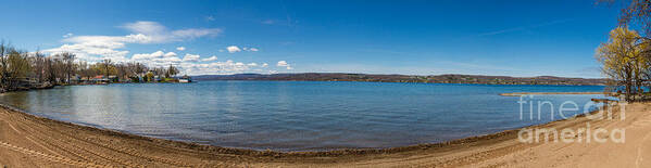 Shade Poster featuring the photograph Canandaigua Beach Panorama by William Norton