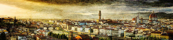 Florence Poster featuring the photograph Evening in Florence - Vintage Version by Weston Westmoreland