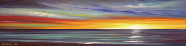 Sunset Poster featuring the painting In the Moment Panoramic Sunset by Gina De Gorna