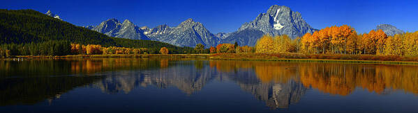 Oxbow Bend Poster featuring the photograph Tetons from Oxbow Bend by Raymond Salani III