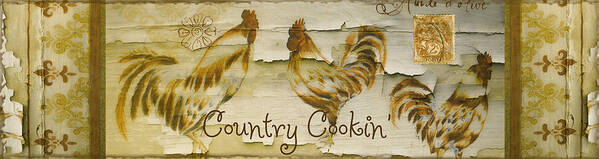 Rooster Poster featuring the painting Vintage Rooster Country Cookin' by Mindy Sommers