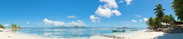 Water's Edge Poster featuring the photograph Idyllic Tropical Island Paradise Beach by Fotovoyager