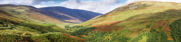 River Poster featuring the photograph Panorama of Glen Roy in the Highlands of Scotland by Tosca Weijers