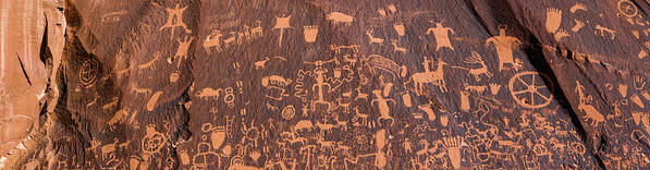 Photography Poster featuring the photograph Petroglyphs At Newspaper Rock State by Panoramic Images