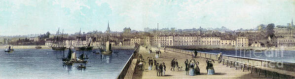 Engraving Poster featuring the drawing Ryde From The Pier, Isle Of Wight, 19th by Print Collector