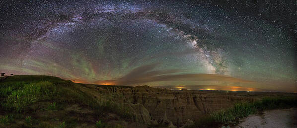 Milky Way Poster featuring the photograph Pinnacles Overlook at Night by Aaron J Groen