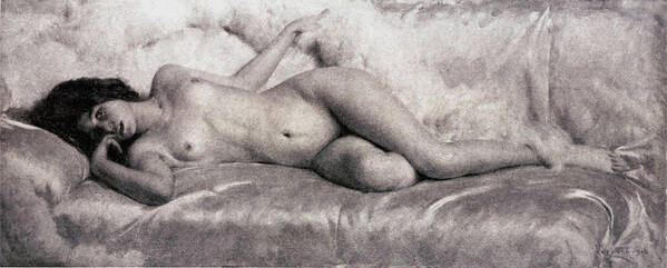 Giacomo Grosso Poster featuring the digital art Nude #1 by Giacomo Grosso