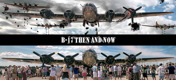 B-17 Poster featuring the photograph B-17 Then and Now by Tom Brickhouse