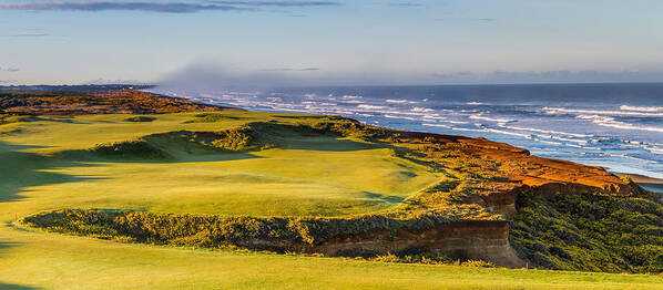 Bandon Dunes Poster featuring the photograph Bandon Dunes Hole 16 panoramic by Mike Centioli