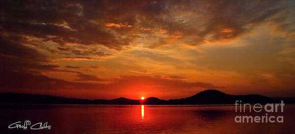 Art Poster featuring the photograph Beautiful Heaven - crimson and gold Sunrise Panorama by Geoff Childs