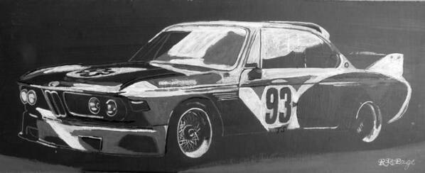 Bmw Poster featuring the painting BMW 3.0 CSL Alexander Calder Art Car by Richard Le Page