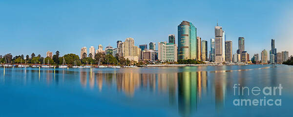 Brisbane Poster featuring the photograph Brisbane City Reflections by Az Jackson