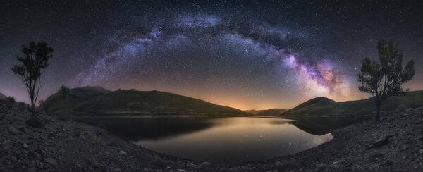 Nature Poster featuring the photograph Camporredondo Milky Way by Carlos F. Turienzo