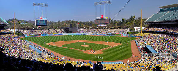 Dodgers Poster featuring the photograph Dodger Stadium Panorama by Eddie Yerkish