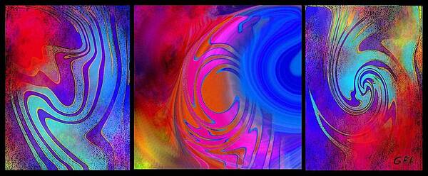 Fine Art Poster featuring the painting Fine Art Painting Original Digital Abstract Warp 3 by G Linsenmayer