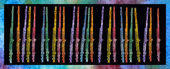Flute Poster featuring the painting Flutes in Full Color by Jenny Armitage