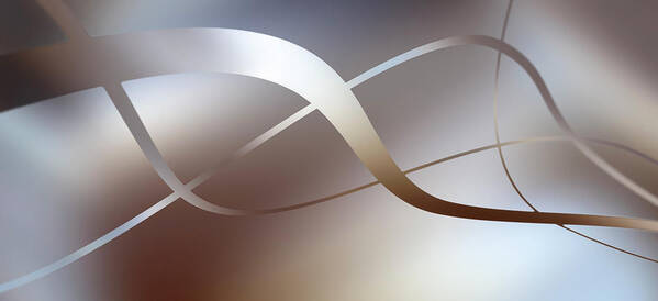 Three Dimensional Poster featuring the digital art Graceful Lines Intertwined by Ralf Hiemisch