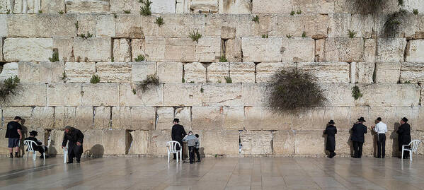 Photography Poster featuring the photograph Jews Praying At Western Wall by Panoramic Images
