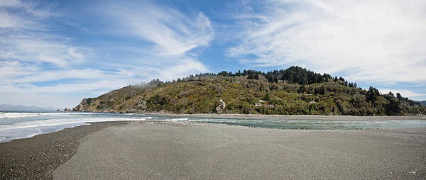 Pano Poster featuring the photograph Klamath River Mouth Panorama by Scott Pellegrin