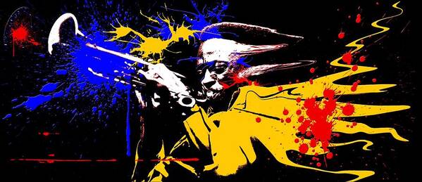 Miles Davis Poster featuring the digital art MILES BLASt by Terry Boykin