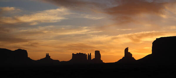 Sunrise Poster featuring the photograph Monument Valley Sunrise by Jean Clark