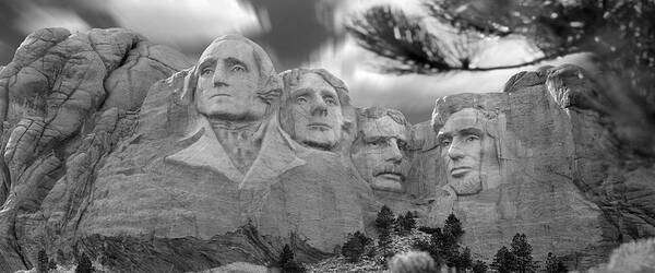 Landmarks Poster featuring the photograph Mount Rushmore Panoramic by Mike McGlothlen