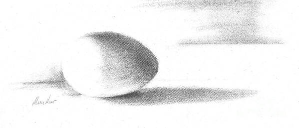 Still Life Poster featuring the drawing One Egg Only by Maria Hunt