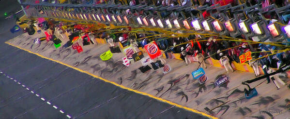 Nascar Poster featuring the painting Pit Road by Ken Krolikowski