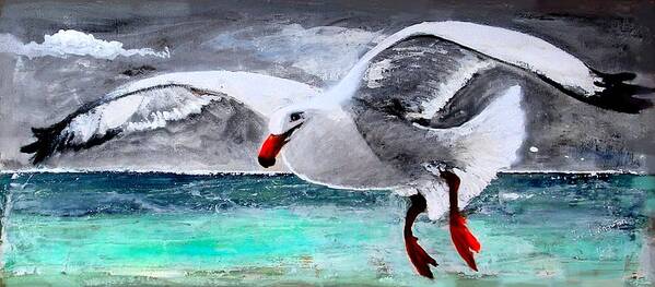 Expressionism Poster featuring the painting Seagull by Marcello Cicchini