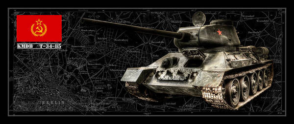 T-34-85 Poster featuring the photograph T-34 Soviet Tank BK BG by Weston Westmoreland