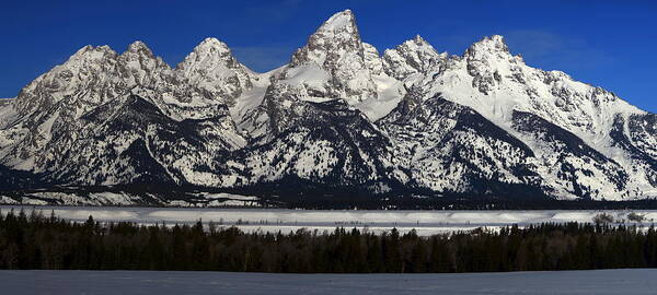 Tetons From Glacier View Overlook Poster featuring the photograph Tetons from Glacier View Overlook by Raymond Salani III