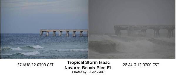 Difference Poster featuring the photograph Tropical Storm Isaac Difference in a Day by Jeff at JSJ Photography